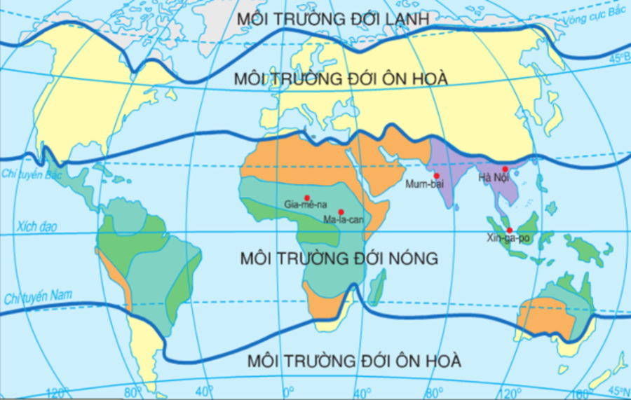 Đặc điểm nào của vị trí của Việt Nam về mặt tự nhiên làm cho khí hậu Việt Nam mang tính chất nhiệt đới?